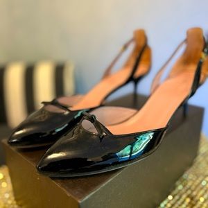 Black Gucci Patent kitten heels